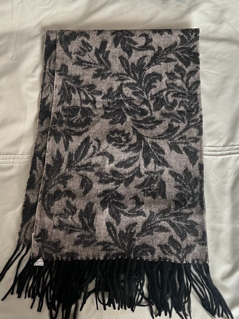 Floral Black and White Reversible Scarf